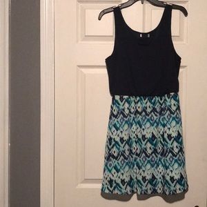 Blue Knee Length Summer Dress